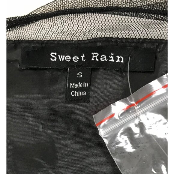 Sweet Rain Black Metallic Beaded Neckline Fit & Flare Dress  Size Small - Picture 6 of 7